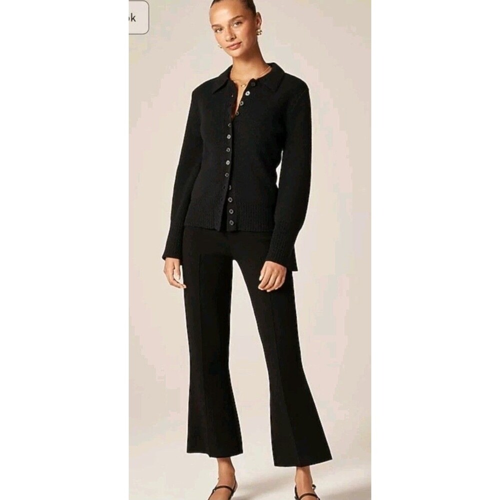 J. Crew Petite Delaney Kickout Sweater Pant Black Pull On CN929 Size PS NWT